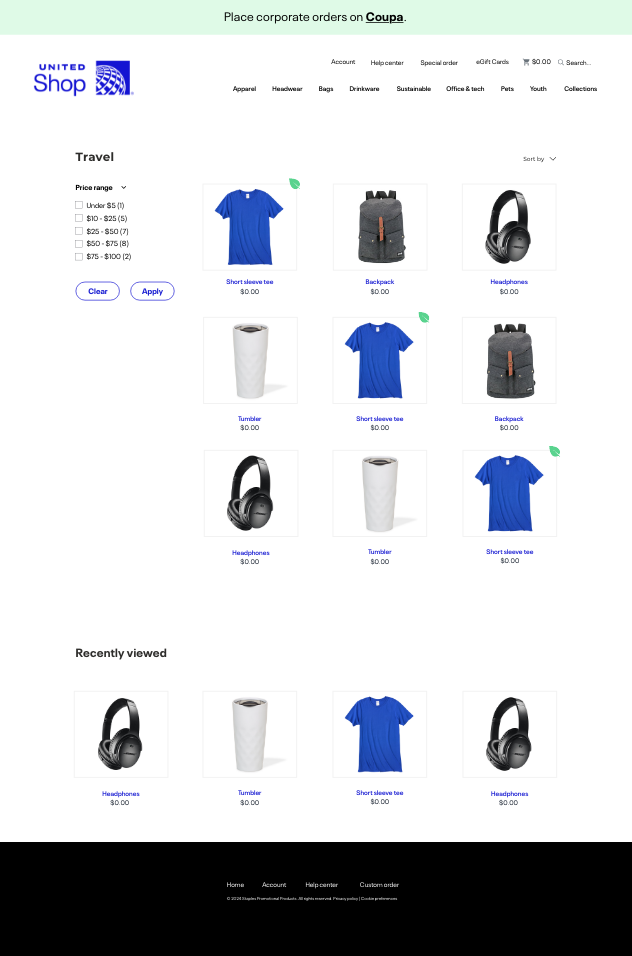 product list page